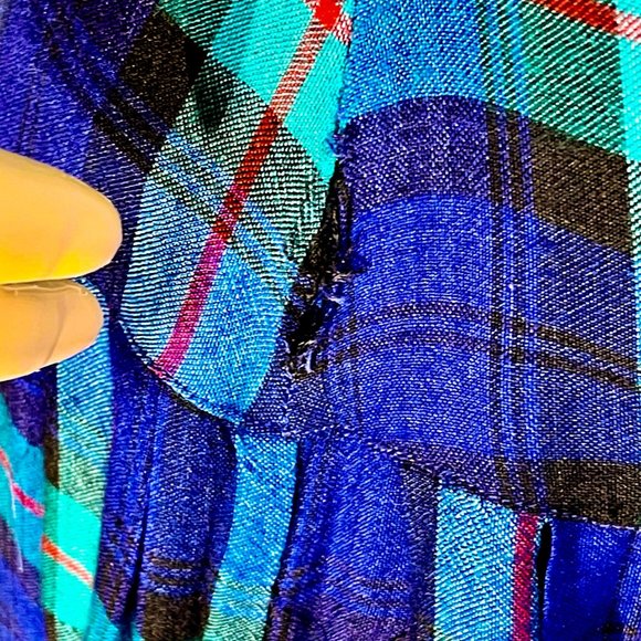 ▪️VTG▪️ULTERIOR MOTIVES▪️1980's Pleated Drop Waist Plaid Maxi Dress - Picture 6 of 7